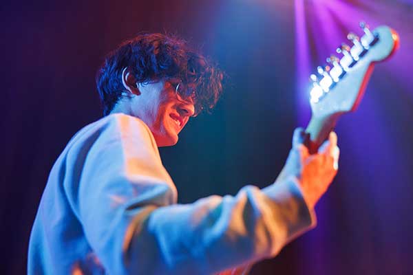 Photo of students making music