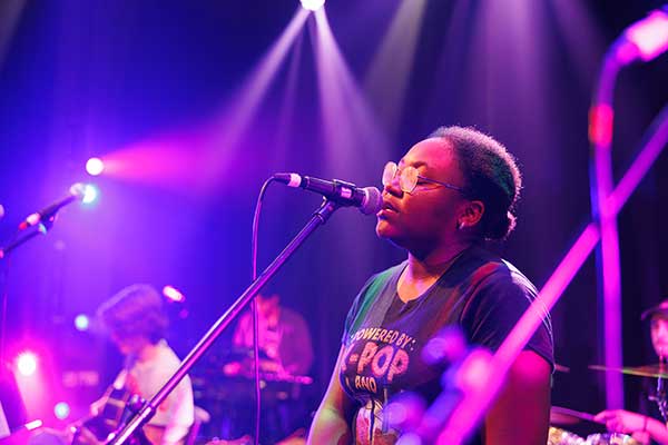 Photo of students making music