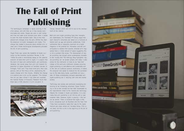 Magazine pages student work image